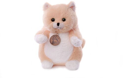 Мягкая игрушка Lapkin Толстый кот, 20 см, персиковый AT365263