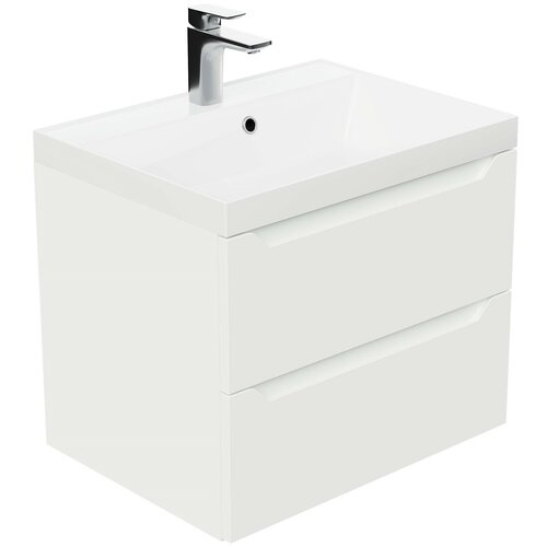 Тумба c раковиной аквакрафт Violetta 70 для ванной комнаты, подвесная, белая.