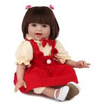 Reborn Kaydora Виниловая кукла Реборн (Reborn Dolls) - Девочка в красном комбинезоне, каре - изображение