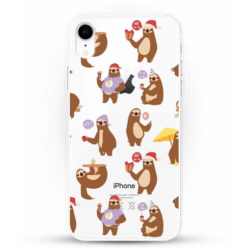 фото Силиконовый чехол узор из ленивцев на apple iphone xr andy & paul