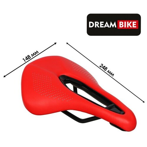 Седло Dream Bike, спорт-комфорт, цвет красный седло dream bike спорт комфорт цвет синий 7342382