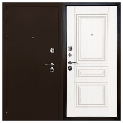 Дверь Ратибор Троя 3К Зеркало Матовый белый (960*2050 мм., Петли слева)