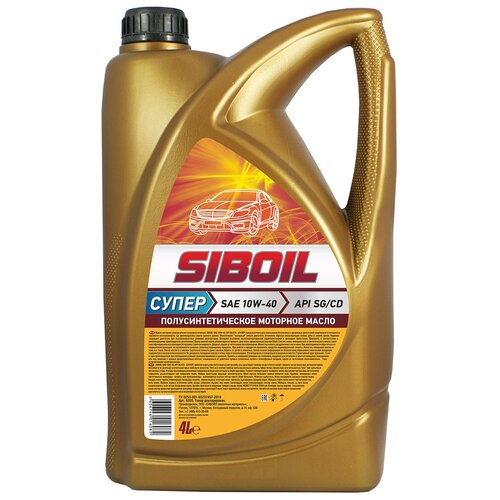 Полусинтетическое моторное масло SibOil супер SAE 10W-40, 4 л