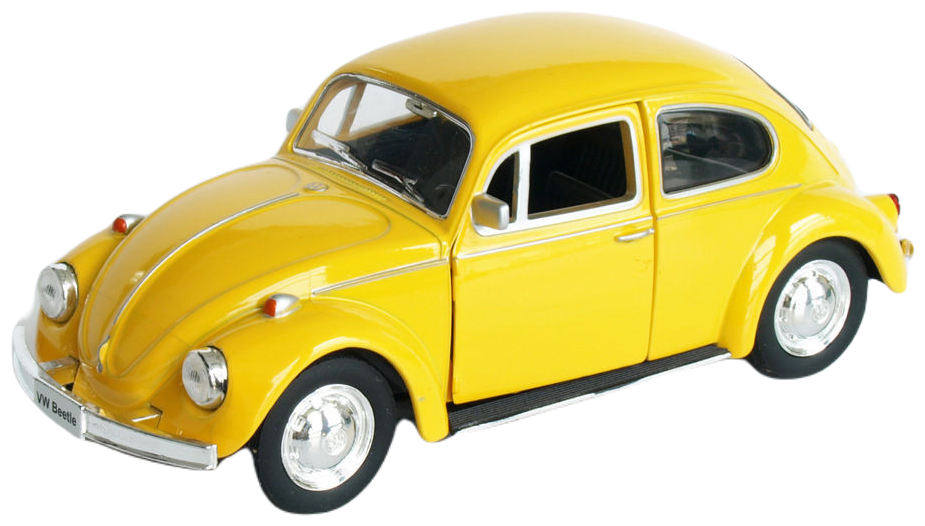 Машинка металлическая Uni-Fortune RMZ City серия 1:32 Volkswagen Beetle 1967, инерционная, желтый матовый цвет, 16.5 x 7.5 x 7 см 554017M(B)