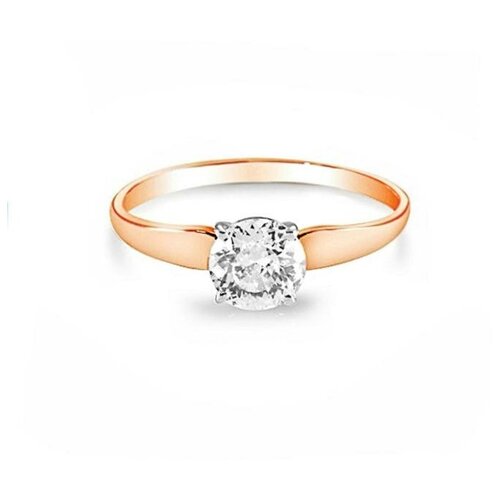 фото Кольцо позолота "красота" 20-06391, цвет белый в золоте, размер 17 сима-ленд