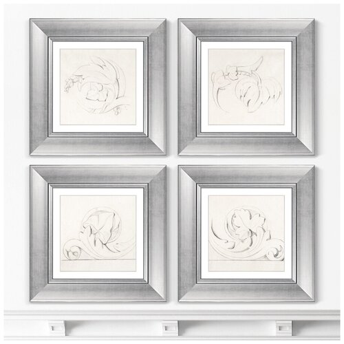 фото Набор из 4-х репродукций картин в раме architectural motifs four rinceaux, 1875г. размер картины: 35,5х35,5см картины в квартиру +