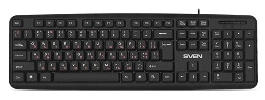 Клавиатура Sven KB-S230 104 клавиши кабель 2 м чёрная