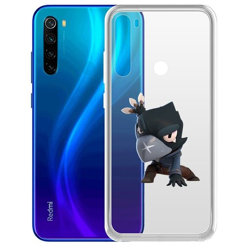 чехол накладка clear case brawl stars звёздная шелли для xiaomi redmi 9a Чехол-накладка Clear Case Brawl Stars-Ворон для Xiaomi Redmi Note 8/Note 8 (2021)