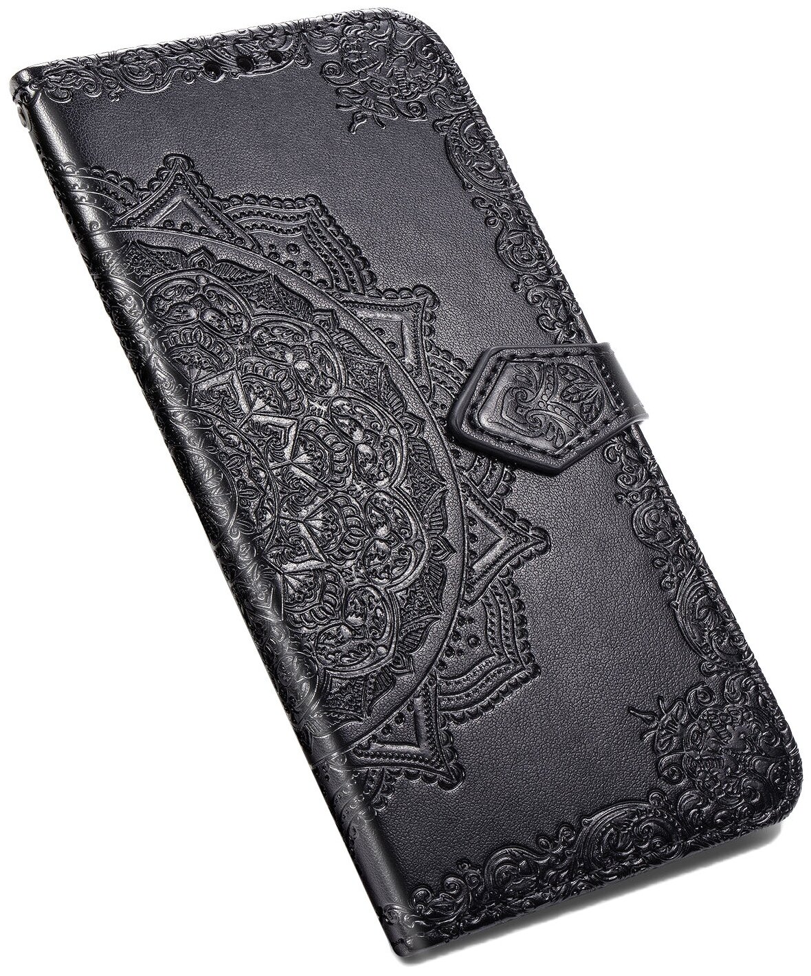 Чехол-книжка MyPads для Samsung Galaxy A41 SM-A415F (2020) черный с красивыми загадочными узорами женский детский прикольный необычный