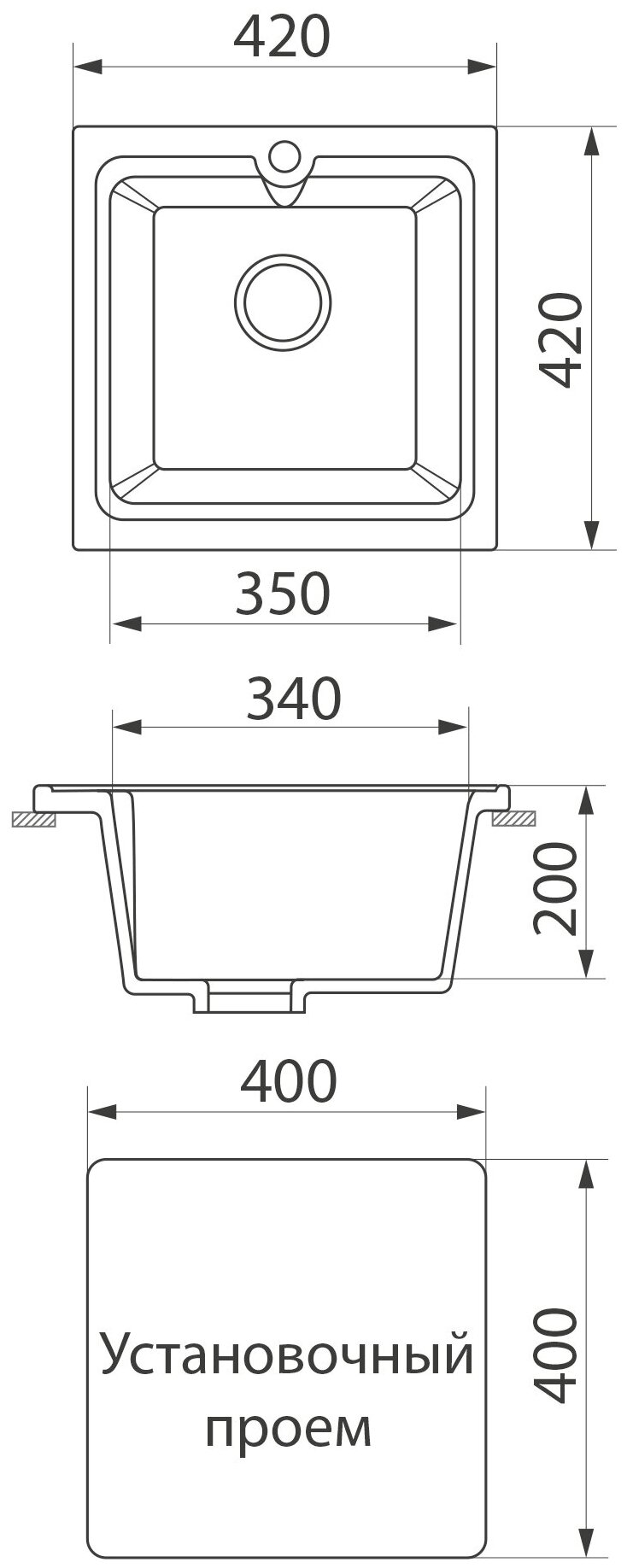 Кухонная мойка врезная GreenStone GRS-42-341 молочный - фотография № 2