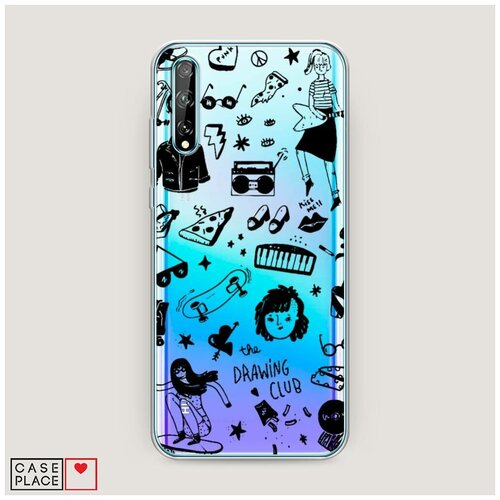 фото Силиконовый чехол "lrawning club" на huawei p smart s / хуавей п смарт с case place
