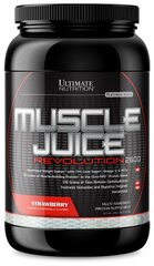 Гейнер Ultimate Nutrition Muscle Juice Revolution 2.13 kg, Strawberry, изолейцин, глутамин, валин (BCAA)