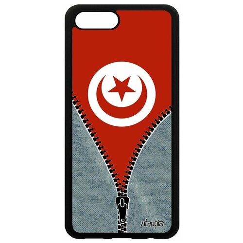 фото Чехол на мобильный honor v10 / view 10, "флаг туниса на молнии" страна государственный utaupia