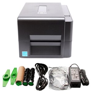 Принтер этикеток TSC TE200 U серый, в комплекте с риббоном