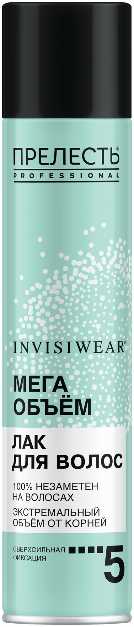 Прелесть Professional Лак для волос Invisiwear Extra volume, экстрасильная фиксация, 300 г, 300 мл