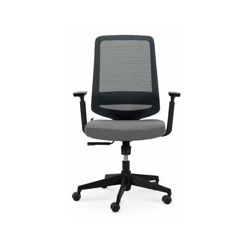 фото Кресло компьютерное norden лондон офис lb черный пластик / серая сетка / серая ткань norden chairs