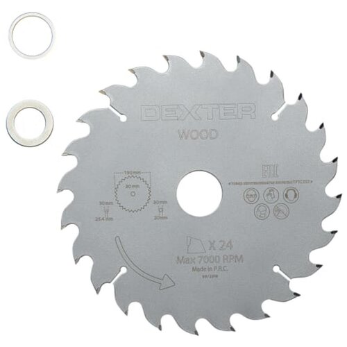 Пильный диск по дереву Dexter FD-E031903024T, 190x30 мм, 24 Т