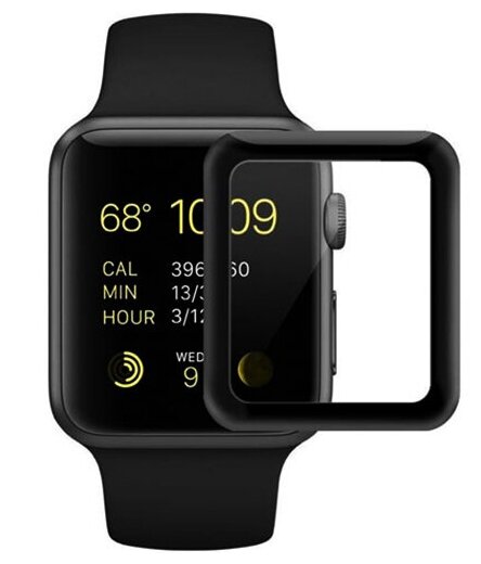 Защитное стекло COTEetCI 4D для Apple Watch 3, прозрачный+черная рамка, 38mm