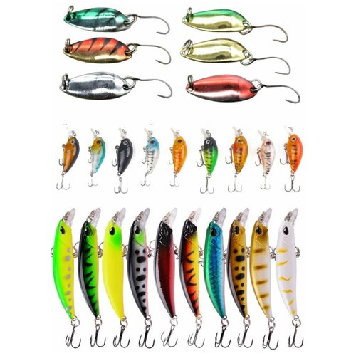 Блесна форелевая. Воблер форелевый. Набор 25 предметов. Lucky Fish