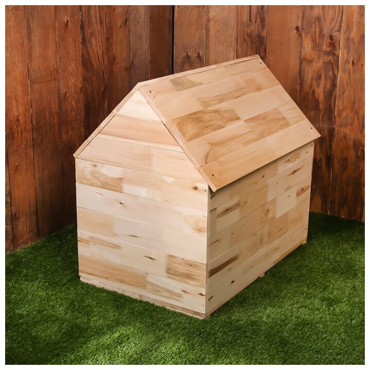Будка для собаки, 75 × 60 × 90 см, деревянная, с крышей - фотография № 5