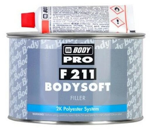 Шпатлевка (0.9 кг) "Body" 211 SOFT п/э (св. желтая) HB BODY 2112300011