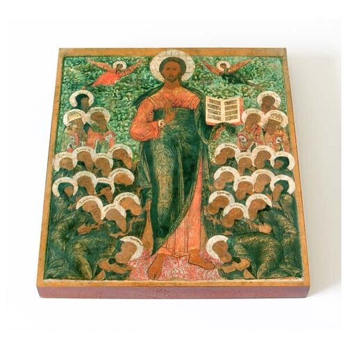 Спас Смоленский с Вологодскими святыми, икона на доске 14,5*16,5 см