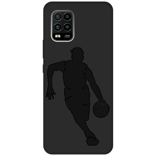 Матовый чехол Basketball для Xiaomi Mi 10 Lite / Сяоми Ми 10 Лайт с эффектом блика черный