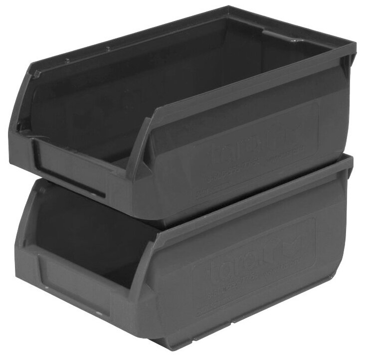 Ящики пластиковые для метизов (комплект 4шт) (170х105х75мм) т.серый - фотография № 3