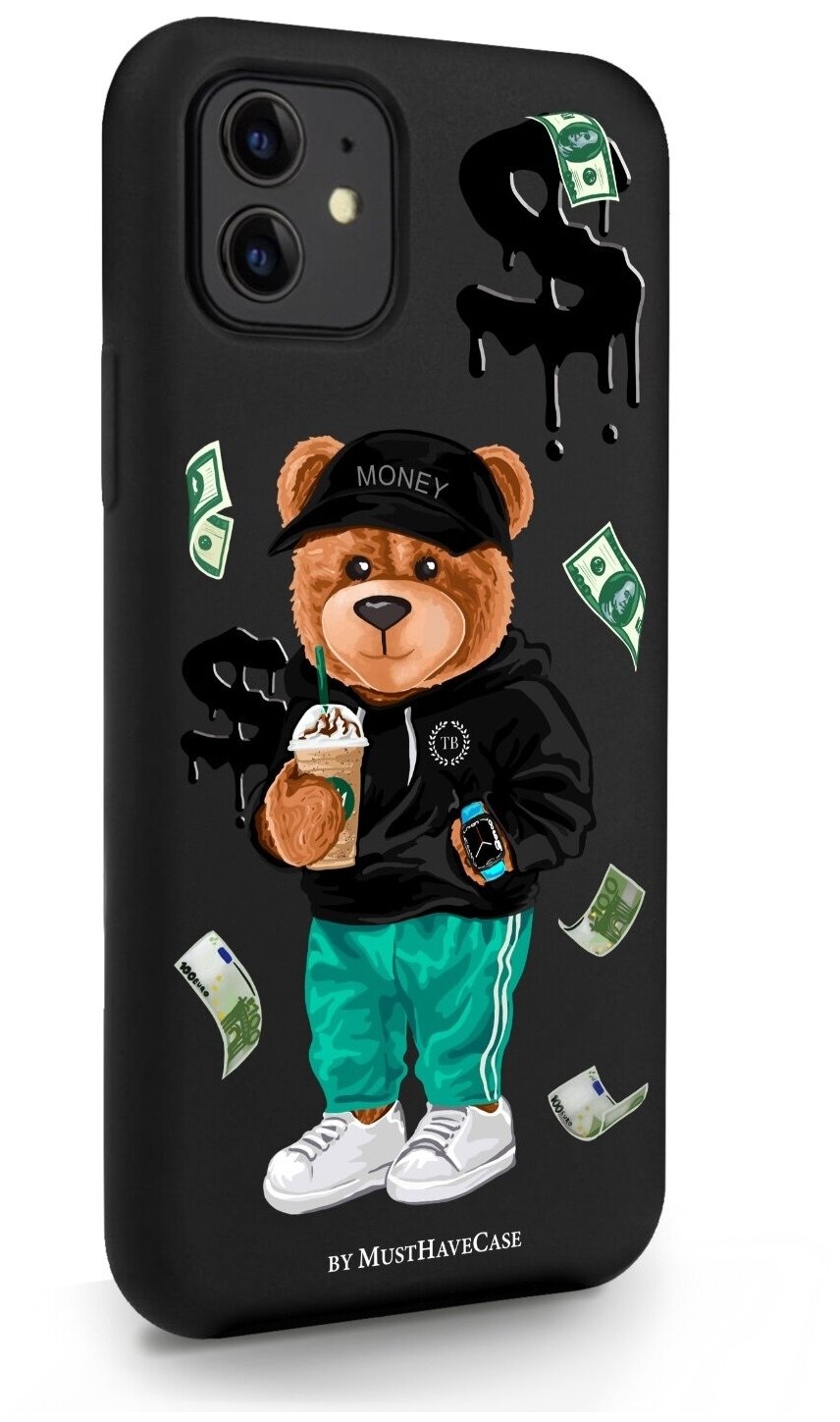 Черный силиконовый чехол MustHaveCase для iPhone 11 Tony Bear/ Мишка Тони для Айфон 11