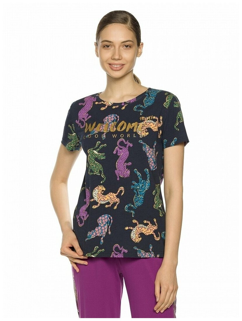 Комплект Pelican, брюки, футболка, размер M(46(, фиолетовый - фотография № 2