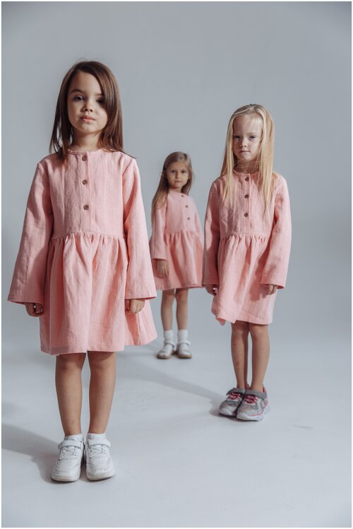 Школьное платье Kinfolk Clothes, размер 128, розовый