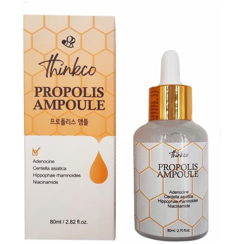 Thinkco. Сыворотка омолаживающая, с прополисом Real Propolis Ampoule, 80 мл сыворотки для лица banila co сыворотка мист для лица омолаживающая с прополисом mr honey propolis rejuvenating ampoule mist