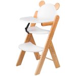 Растущий стул Amarobaby ECO, BEAR, белый, деревянный, массив бука/клееный шпон - изображение