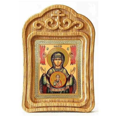Икона Божией Матери Знамение Верхнетагильская, резная рамка икона божией матери знамение верхнетагильская в белой пластиковой рамке 8 5 10 см