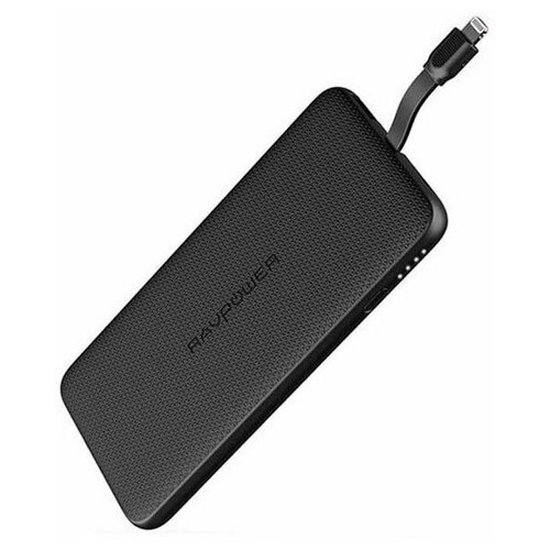 фото Внешний аккумулятор ravpower 5000mah с кабелем для iphone/ipad и usb, rp- pb098 (черный)