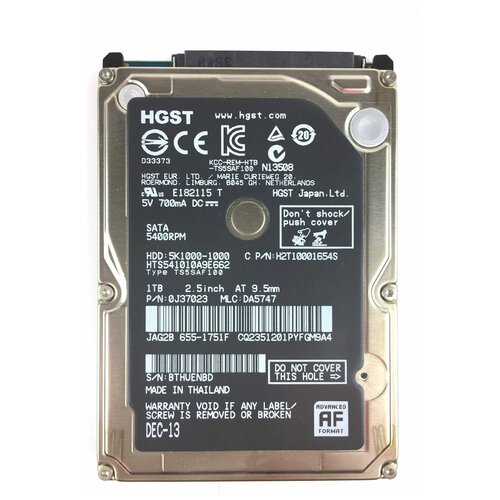 фото Жесткий диск hgst 1tb (hts541010a9e662)