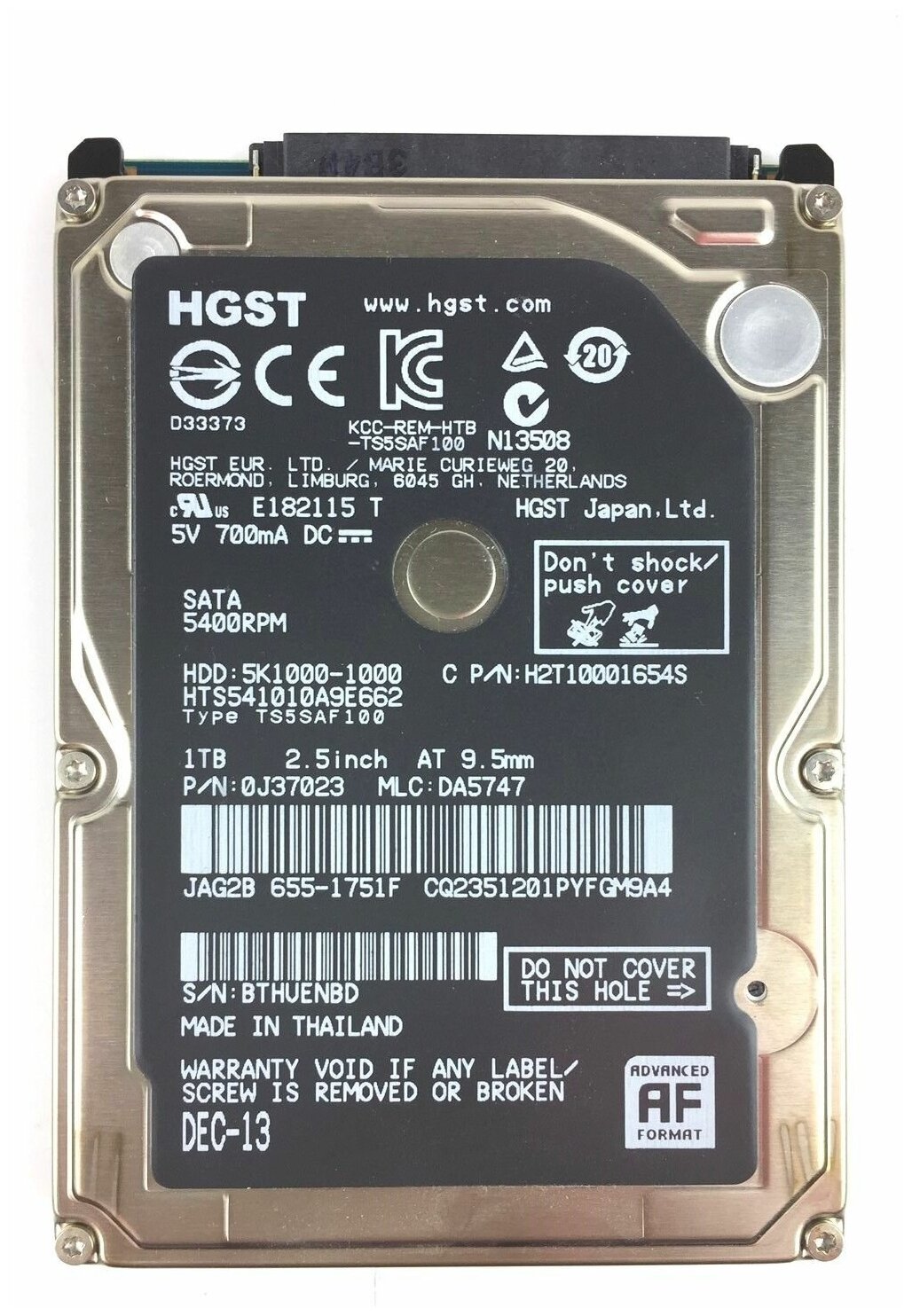 Жесткий диск HGST 1Tb (HTS541010A9E662)