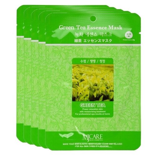 Набор 10 шт Тканевая маска зеленый чай Mijin Green Tea Essence Mask (23 гр*10 шт)