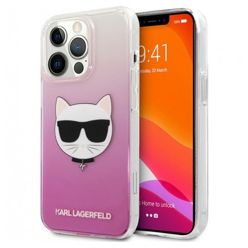 фото Чехол cg mobile karl lagerfeld pc/tpu choupette hard для iphone 13 pro max, цвет розовый (klhcp13xctrp)