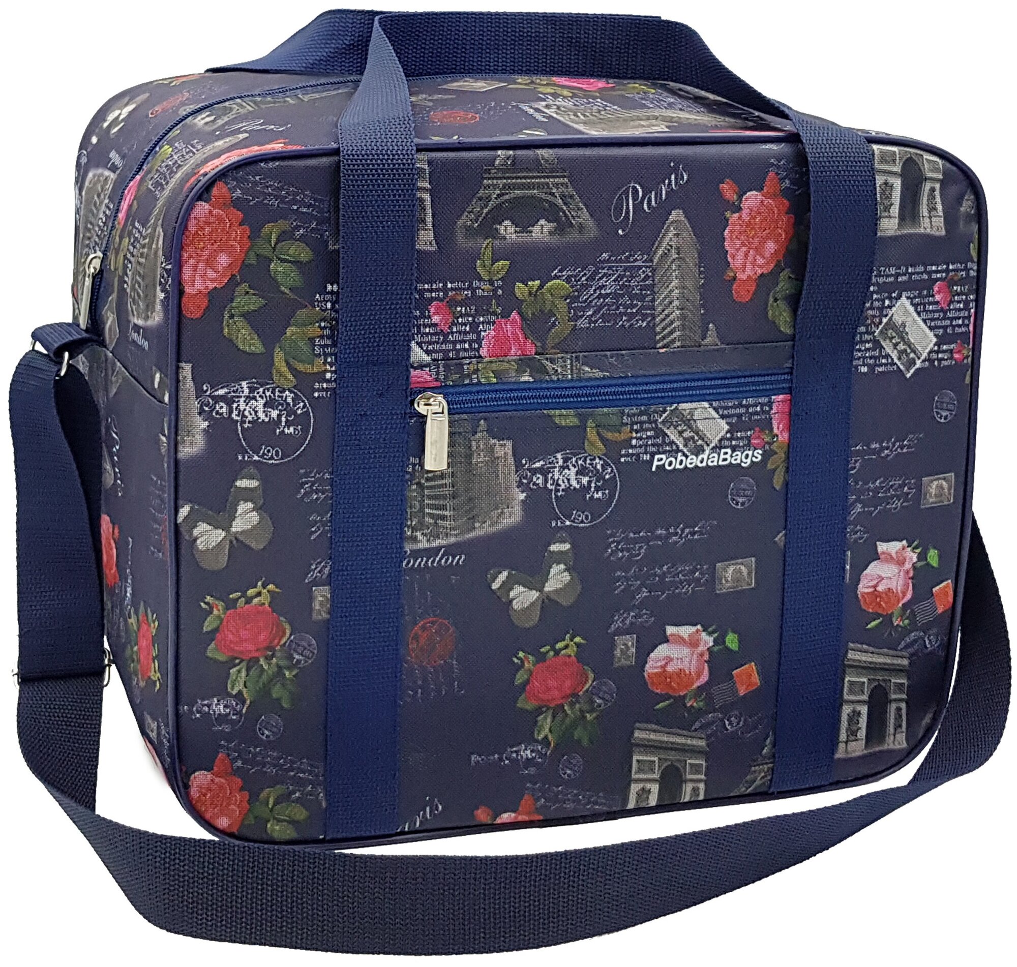 Дорожная сумка для ручной клади Pobedabags Париж 36 x 30 x 27 см 