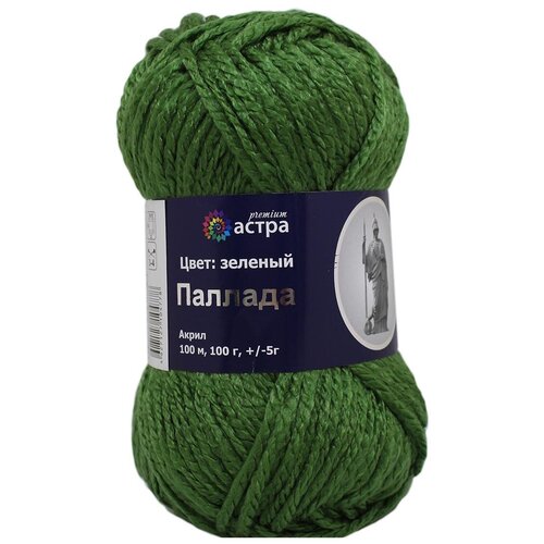 фото Пряжа для вязания astra premium 'паллада', 100 г, 100 м (100% акрил) (03 зеленый), 3 мотка
