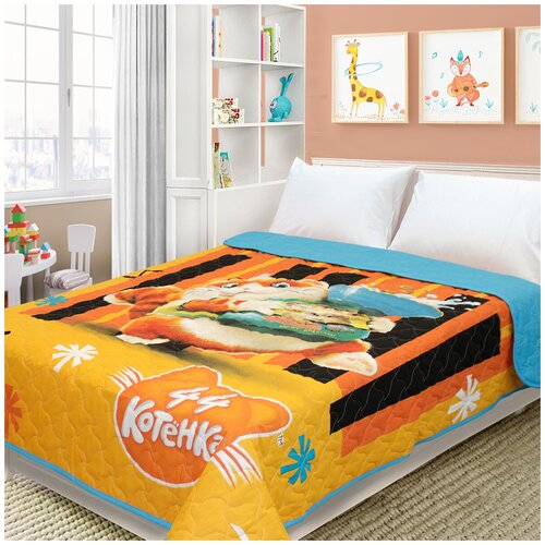 ПП Покрывало 44 Котёнка 140*200 рис.4501_1+4095А_1 Пончик