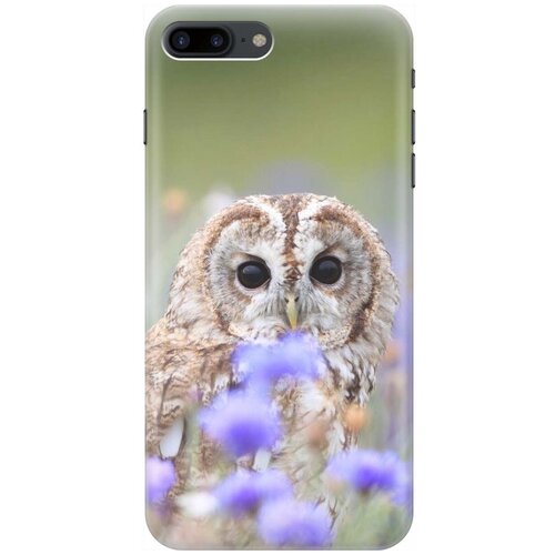 фото Gosso ультратонкий силиконовый чехол-накладка для apple iphone 8 plus / 7 plus с принтом "сова и васильки"