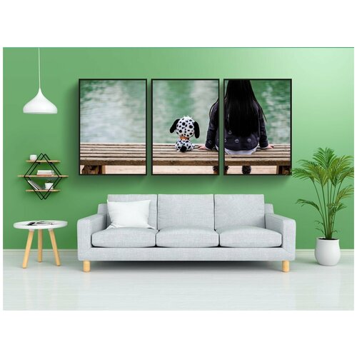 фото Набор модулных постеров для интерьера "любоваться, вдумчивый, назад" 60x90 см. в тубусе, без рамки lotsprints