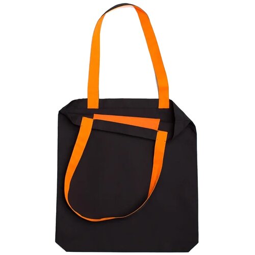 фото Сумка шоппер , фактура гладкая, оранжевый, черный sewing things