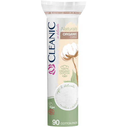 CLEANIC Ватные диски Naturals Organic Cotton п/э с веревочкой 90шт ватные диски cleanic ватные диски naturals organic cotton с веревочкой