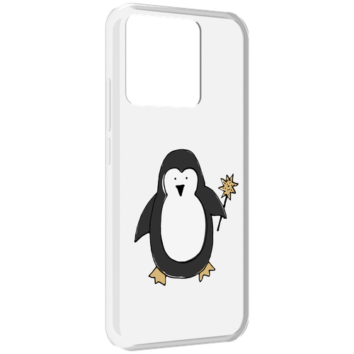 Чехол MyPads Волшебный пингвин для Xiaomi Redmi 10A задняя-панель-накладка-бампер