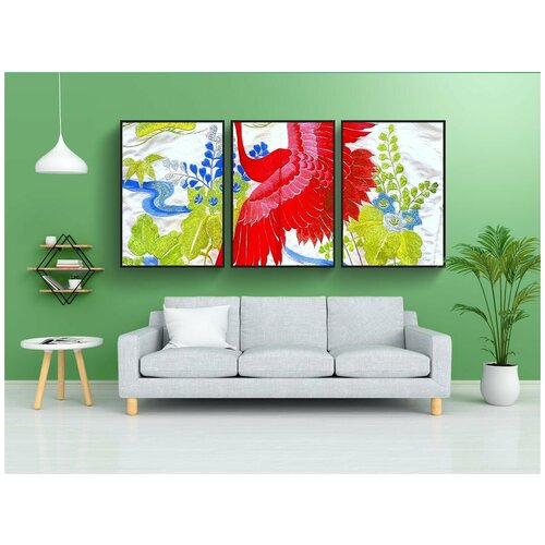 фото Набор модулных постеров для интерьера "кимоно, японский, традиционный" 60x90 см. в тубусе, без рамки lotsprints