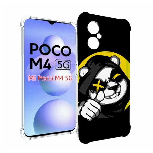 Чехол MyPads крутая пандочка ок для Xiaomi Poco M4 5G задняя-панель-накладка-бампер