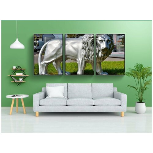 фото Набор модулных постеров для интерьера "лев, скульптура, фигура" 60x90 см. в тубусе, без рамки lotsprints